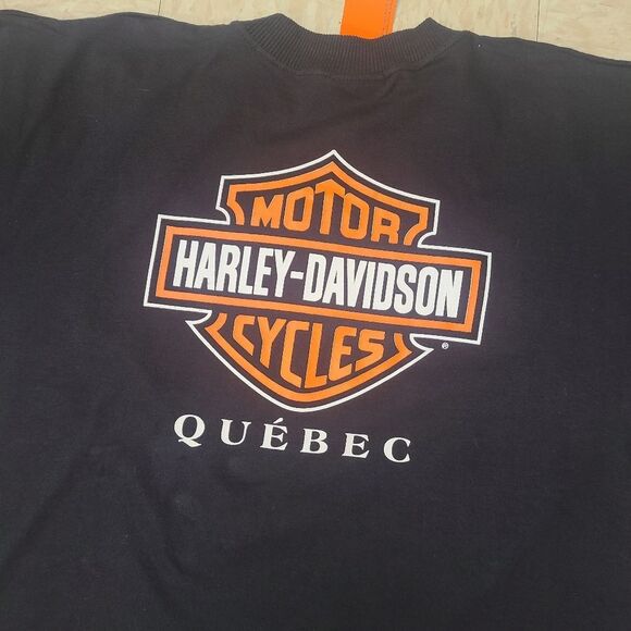 Black Harley Davidson Tee Shirt NEW TAGS Quebec Size XL - Picture 2 of 7